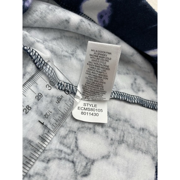 Ellen Tracy Mood Indigo Tie Dye Womens Pima Cotton Stretch T-Shirt Dress Size XL - Picture 10 of 14